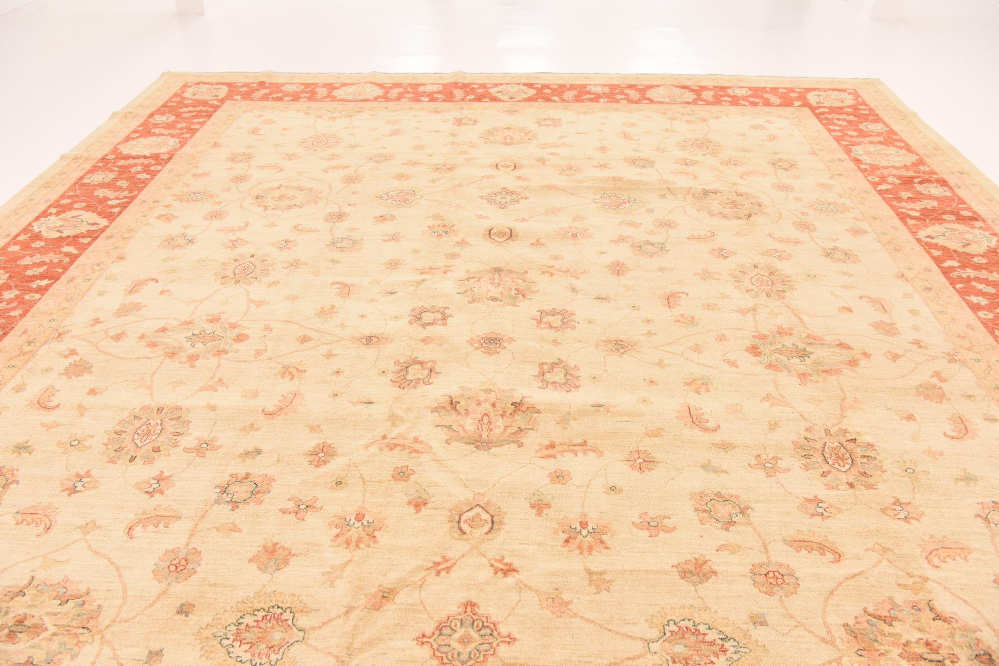 13' 1 x 17' 5 Hand Knotted Peshawar Ziegler Rug