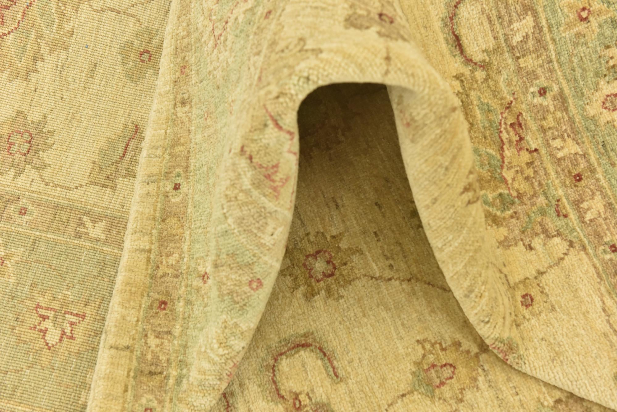 5' 8 x 8' 2 Hand Knotted Peshawar Ziegler Rug