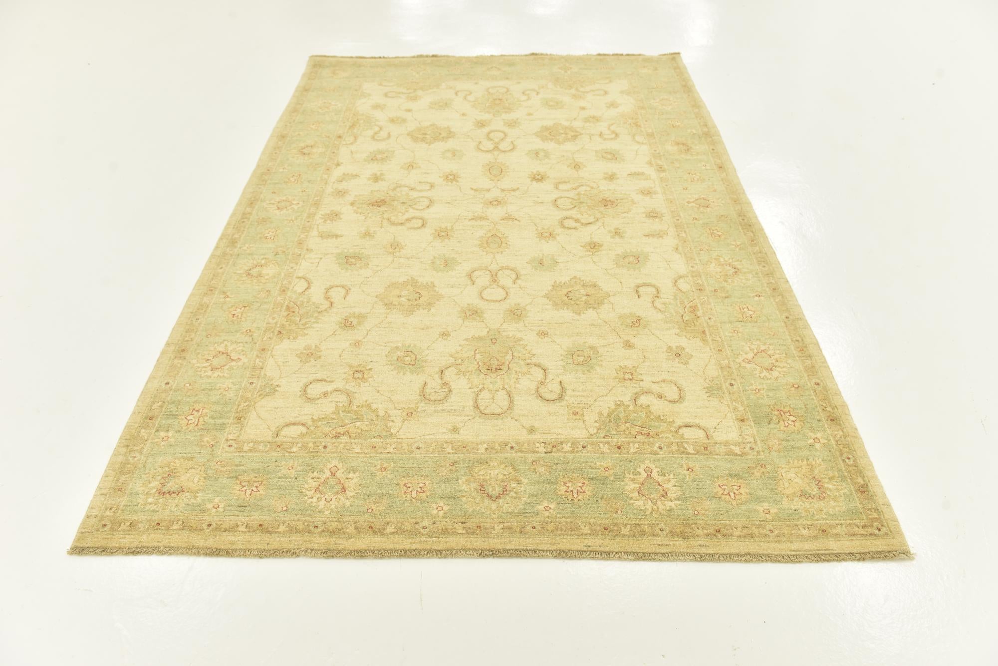 5' 8 x 8' 2 Hand Knotted Peshawar Ziegler Rug
