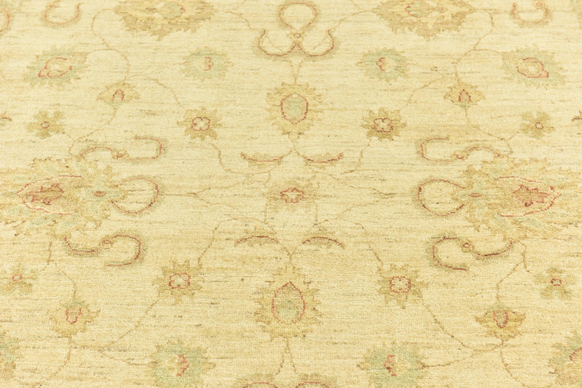 5' 8 x 8' 2 Hand Knotted Peshawar Ziegler Rug