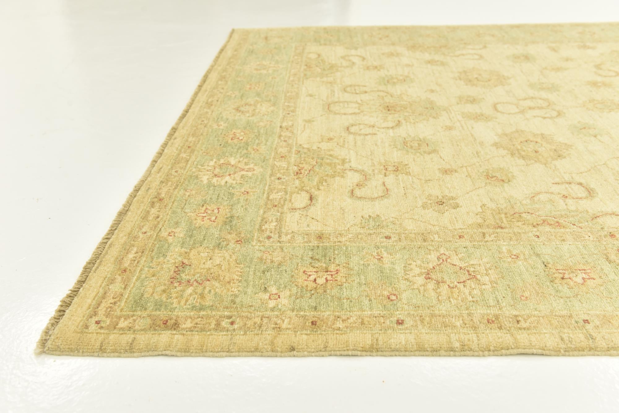 5' 8 x 8' 2 Hand Knotted Peshawar Ziegler Rug
