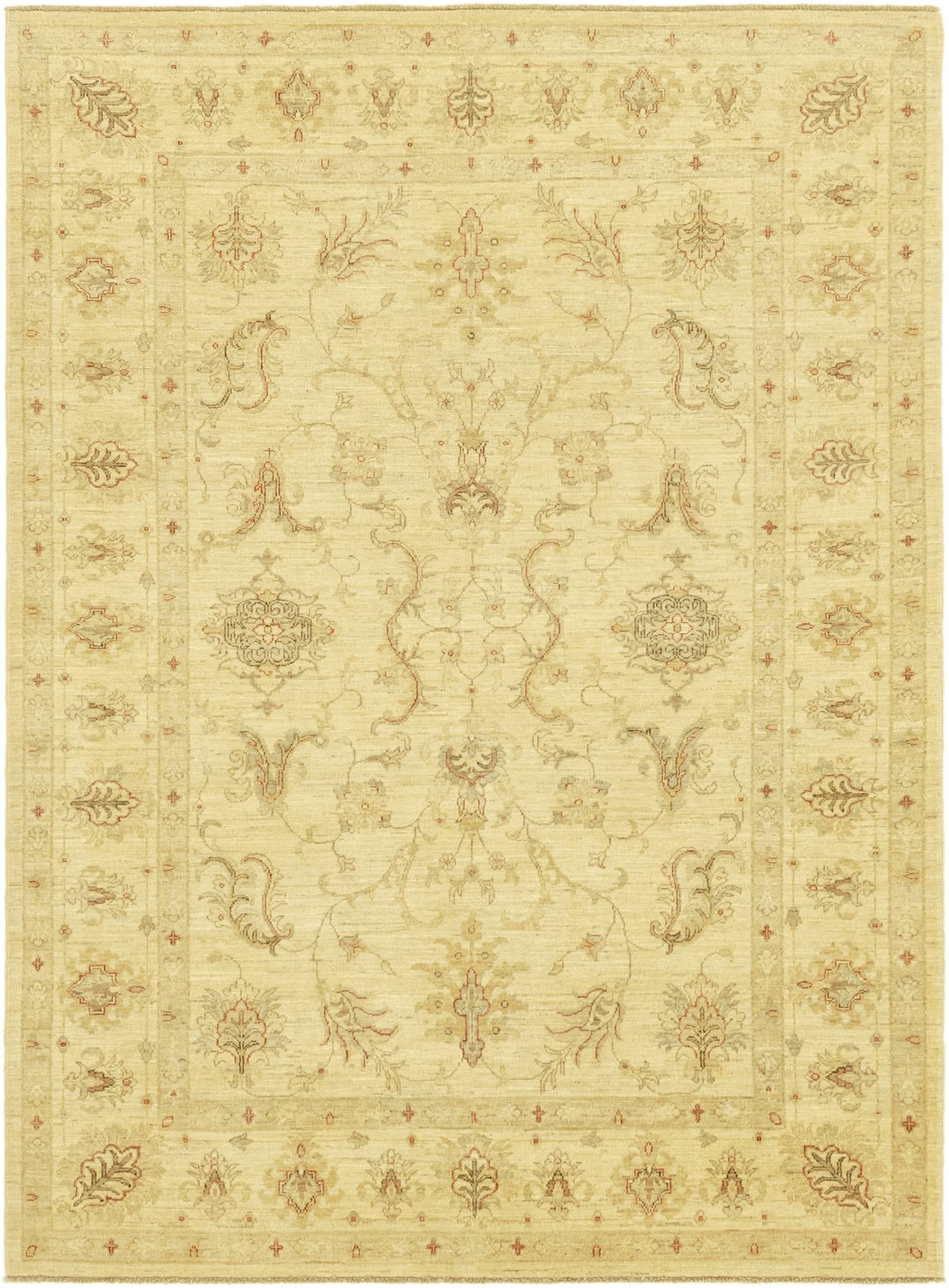 5' 9 x 7' 8 Hand Knotted Peshawar Ziegler Rug