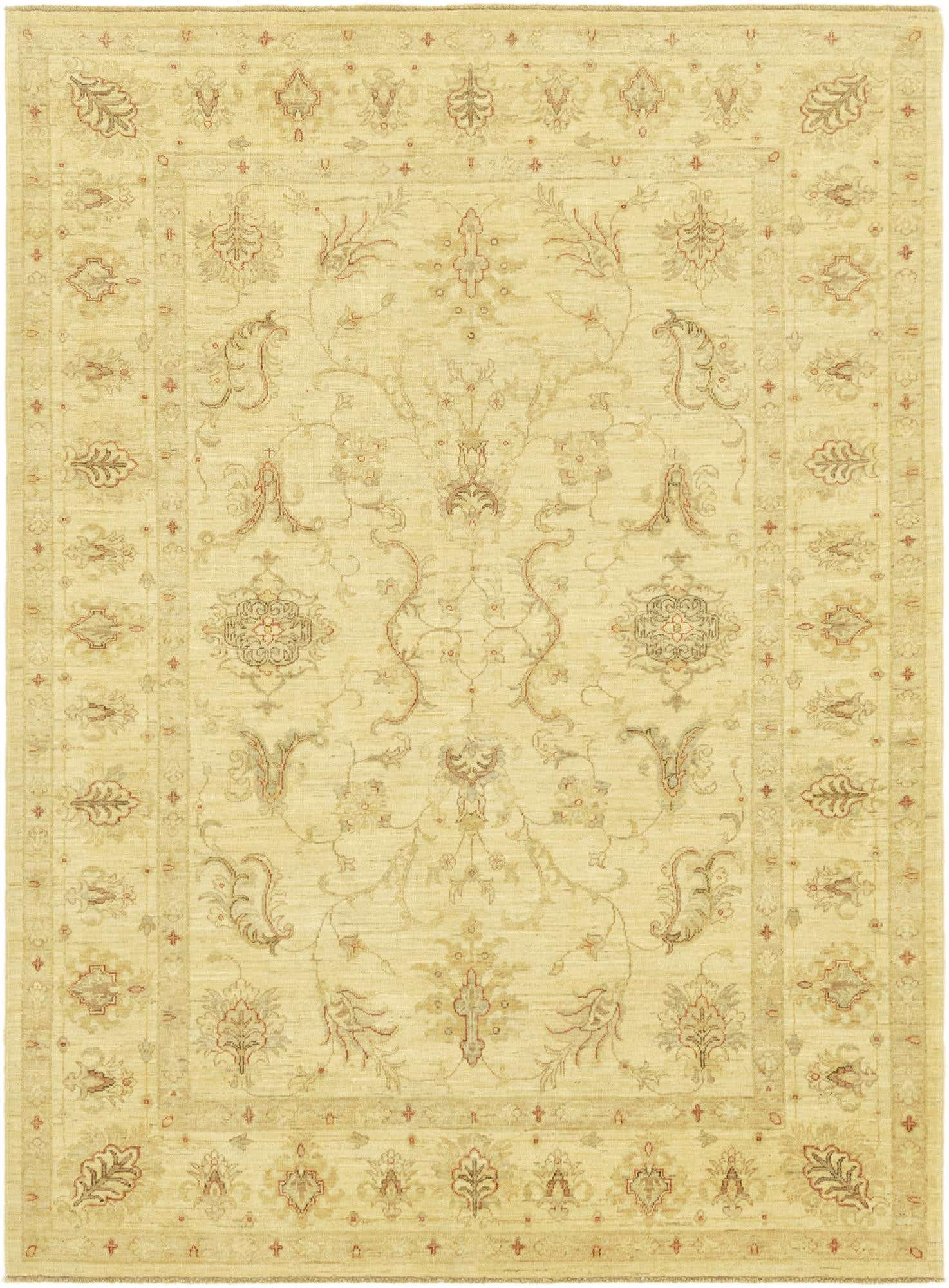 5' 9 x 7' 8 Hand Knotted Peshawar Ziegler Rug