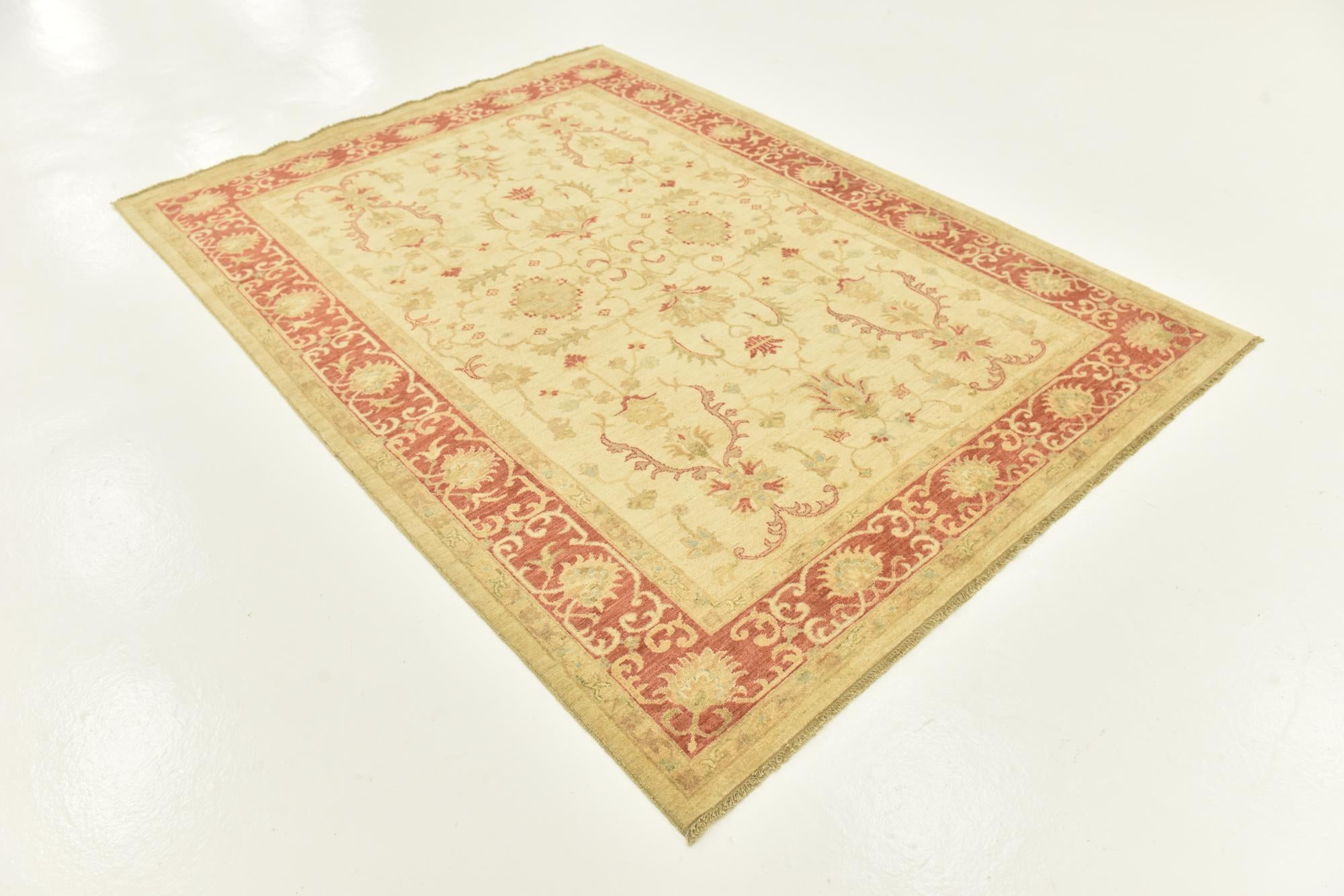 5' 9 x 7' 10 Hand Knotted Peshawar Ziegler Rug