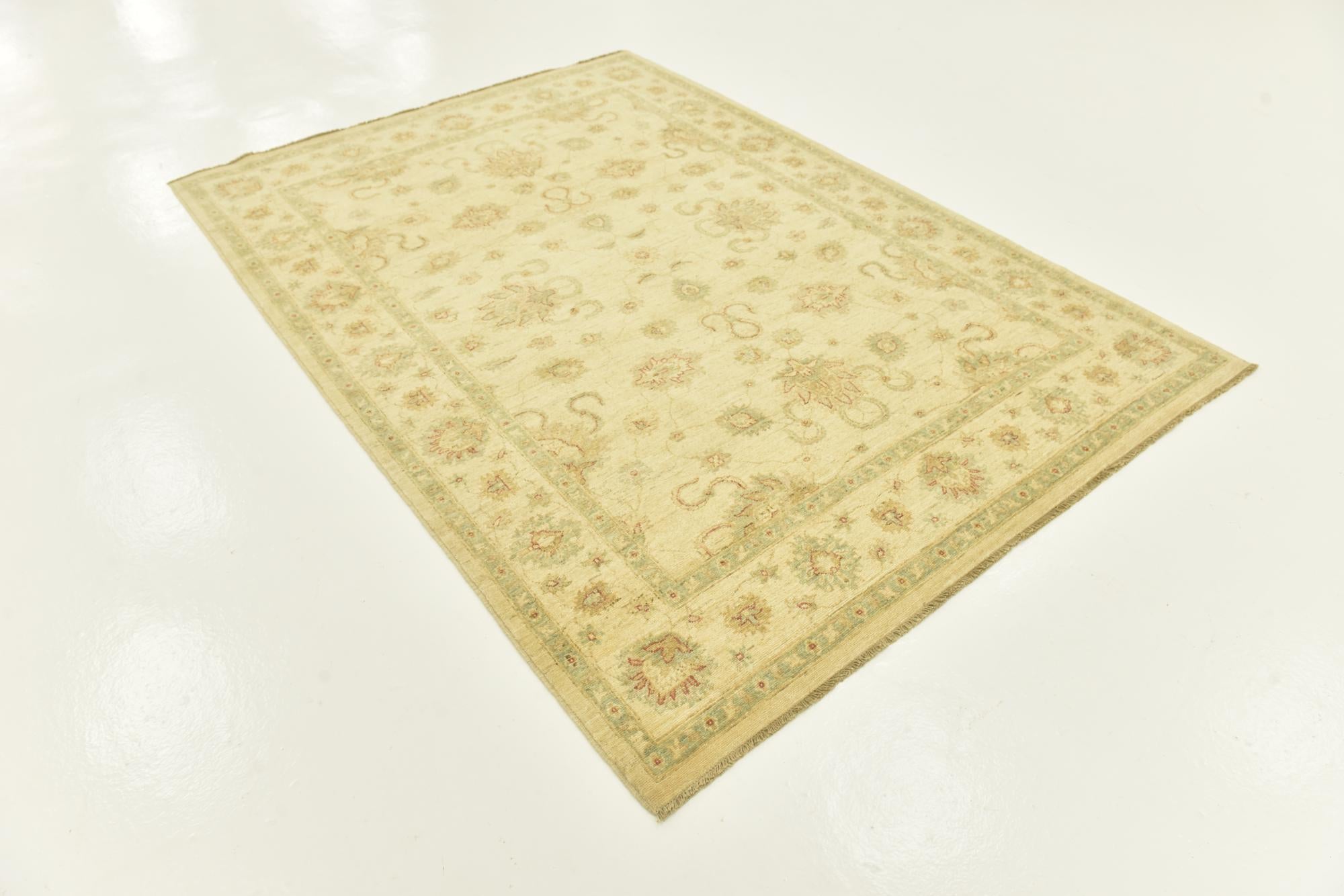 5' 9 x 8' 2 Hand Knotted Peshawar Ziegler Rug
