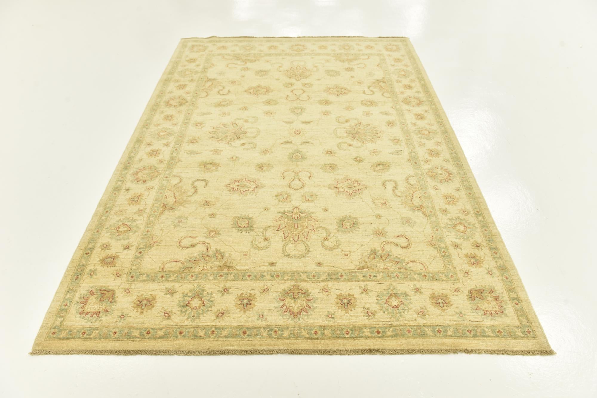 5' 9 x 8' 2 Hand Knotted Peshawar Ziegler Rug