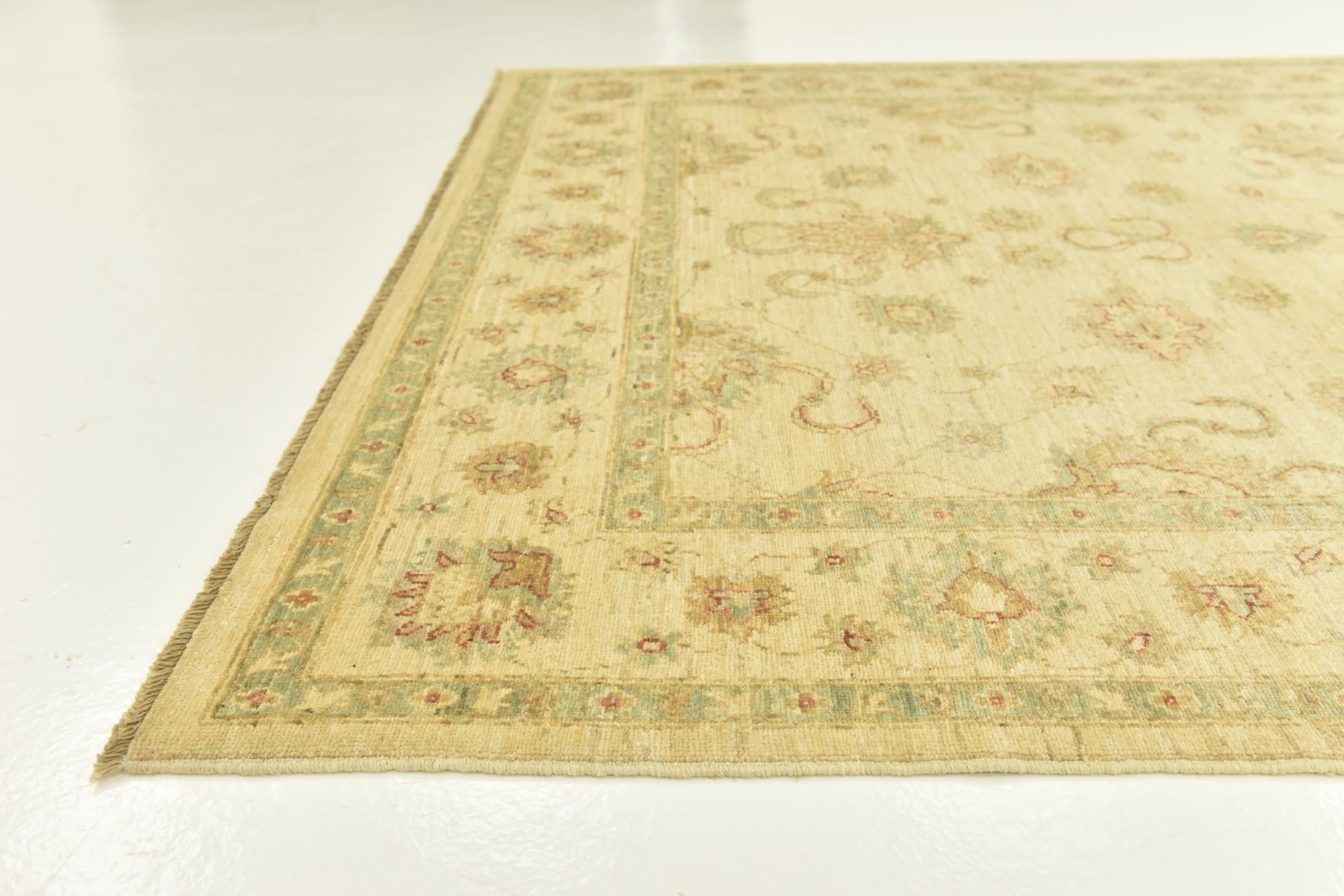 5' 9 x 8' 2 Hand Knotted Peshawar Ziegler Rug