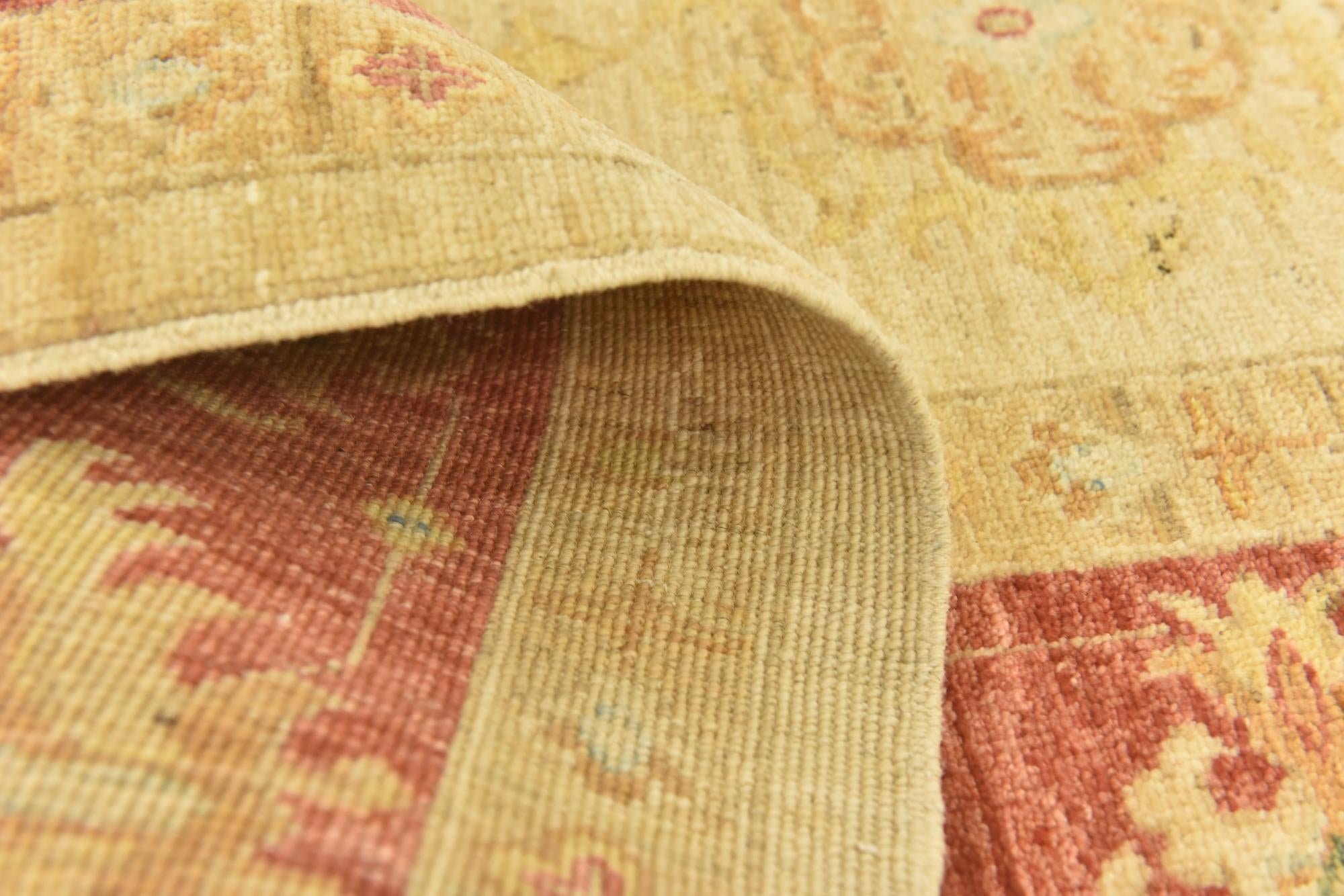 5' 9 x 8' 1 Hand Knotted Peshawar Ziegler Rug