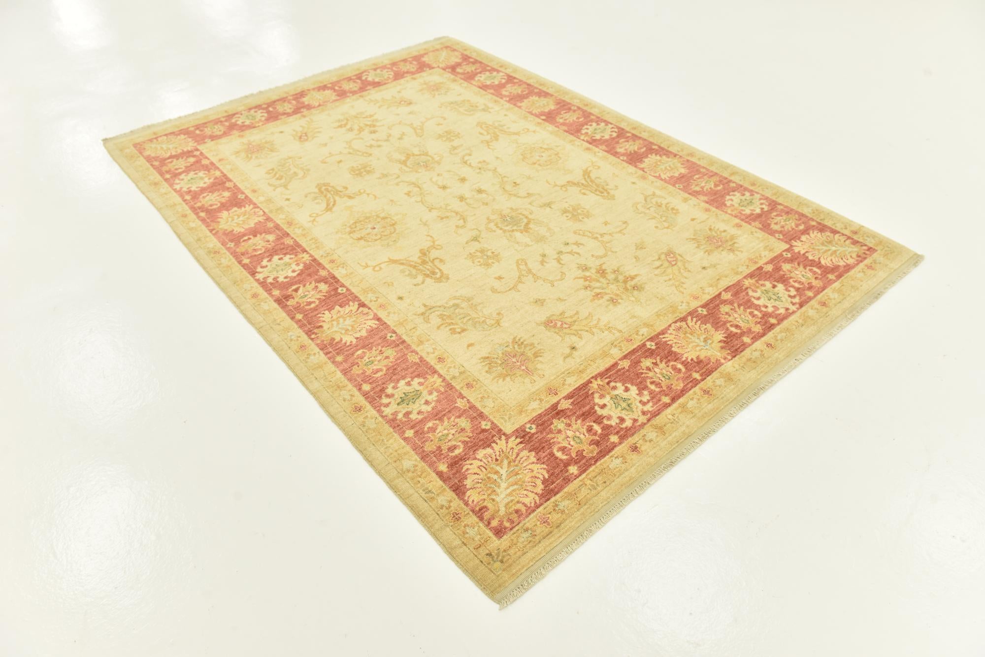5' 9 x 8' 1 Hand Knotted Peshawar Ziegler Rug