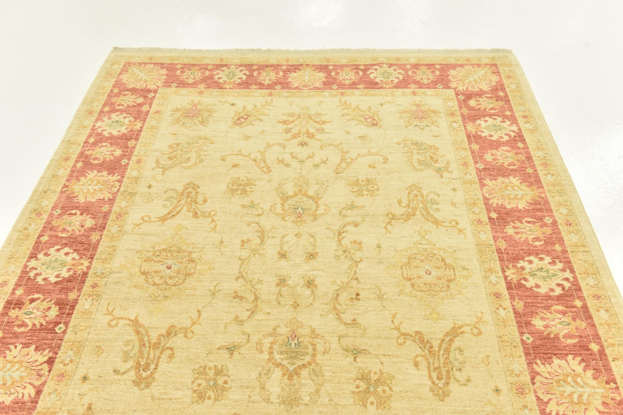 5' 9 x 8' 1 Hand Knotted Peshawar Ziegler Rug