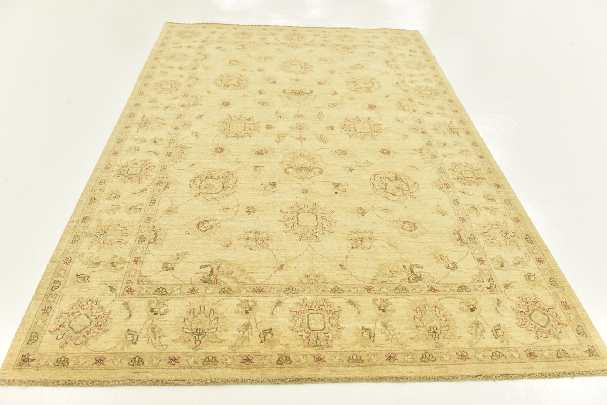 5' 6 x 8' Hand Knotted Peshawar Ziegler Rug
