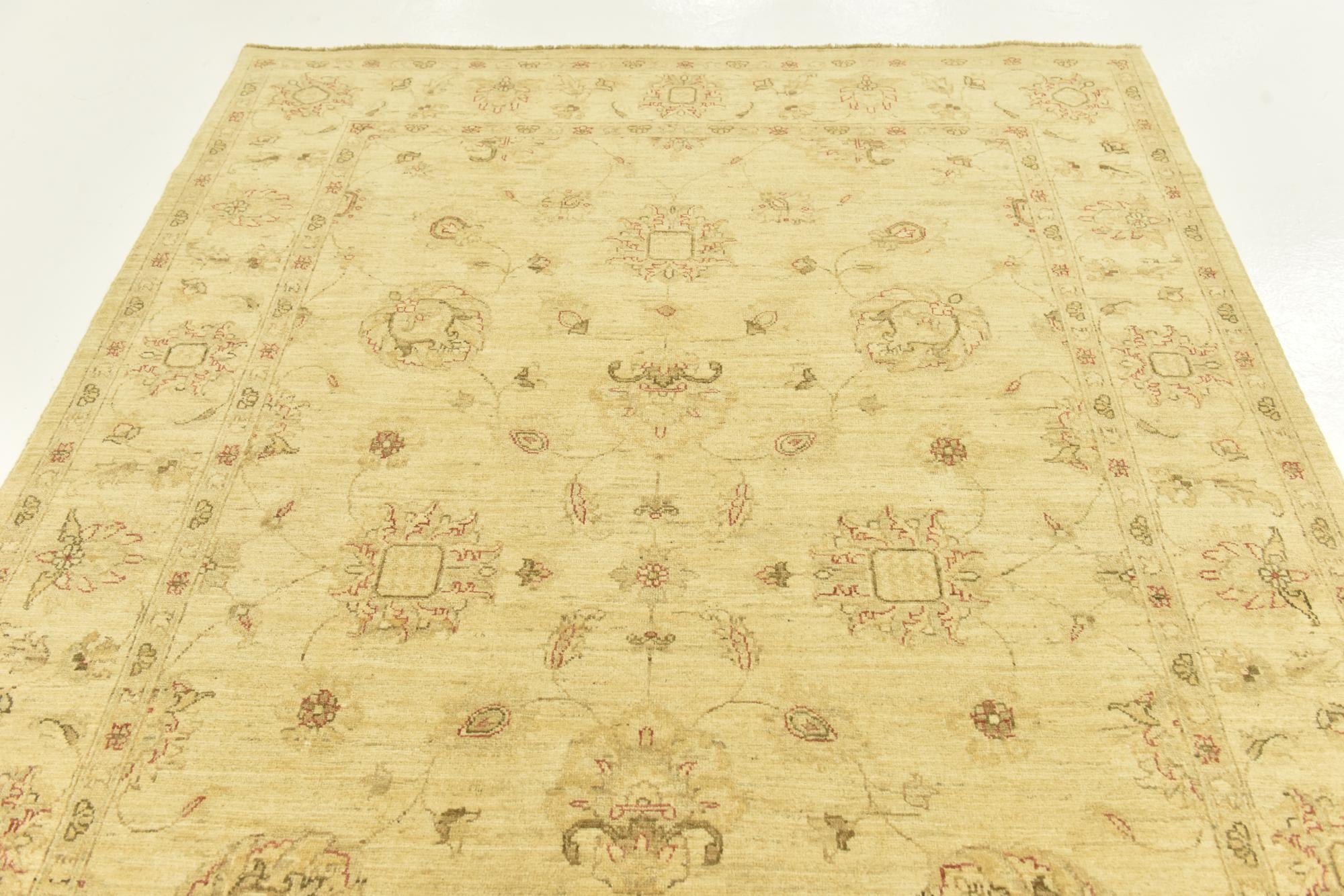 5' 6 x 8' Hand Knotted Peshawar Ziegler Rug