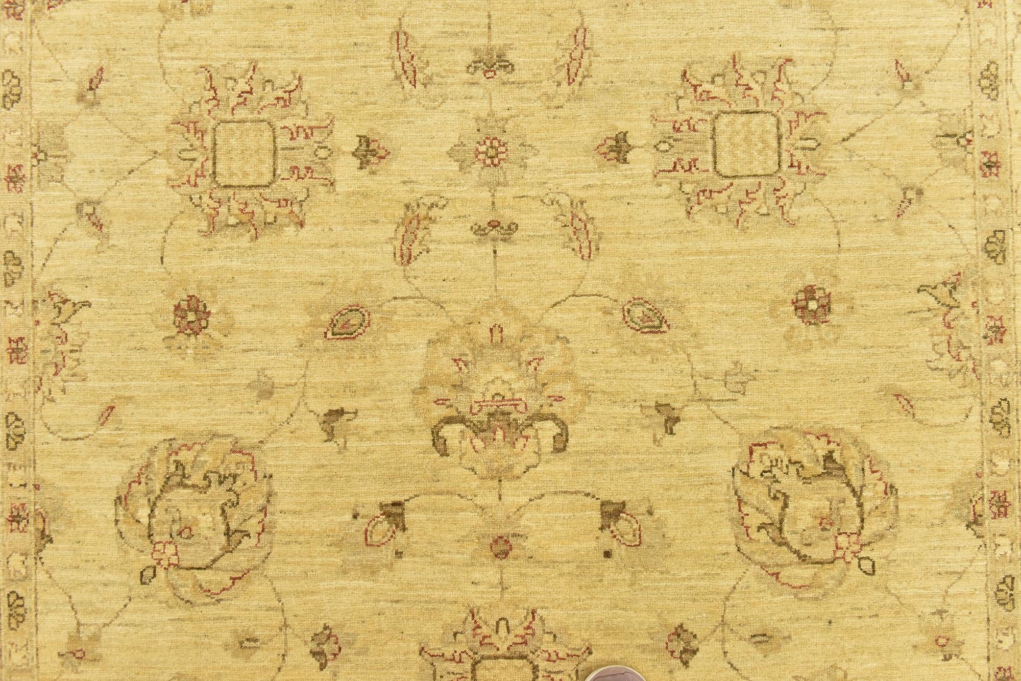 5' 6 x 8' Hand Knotted Peshawar Ziegler Rug