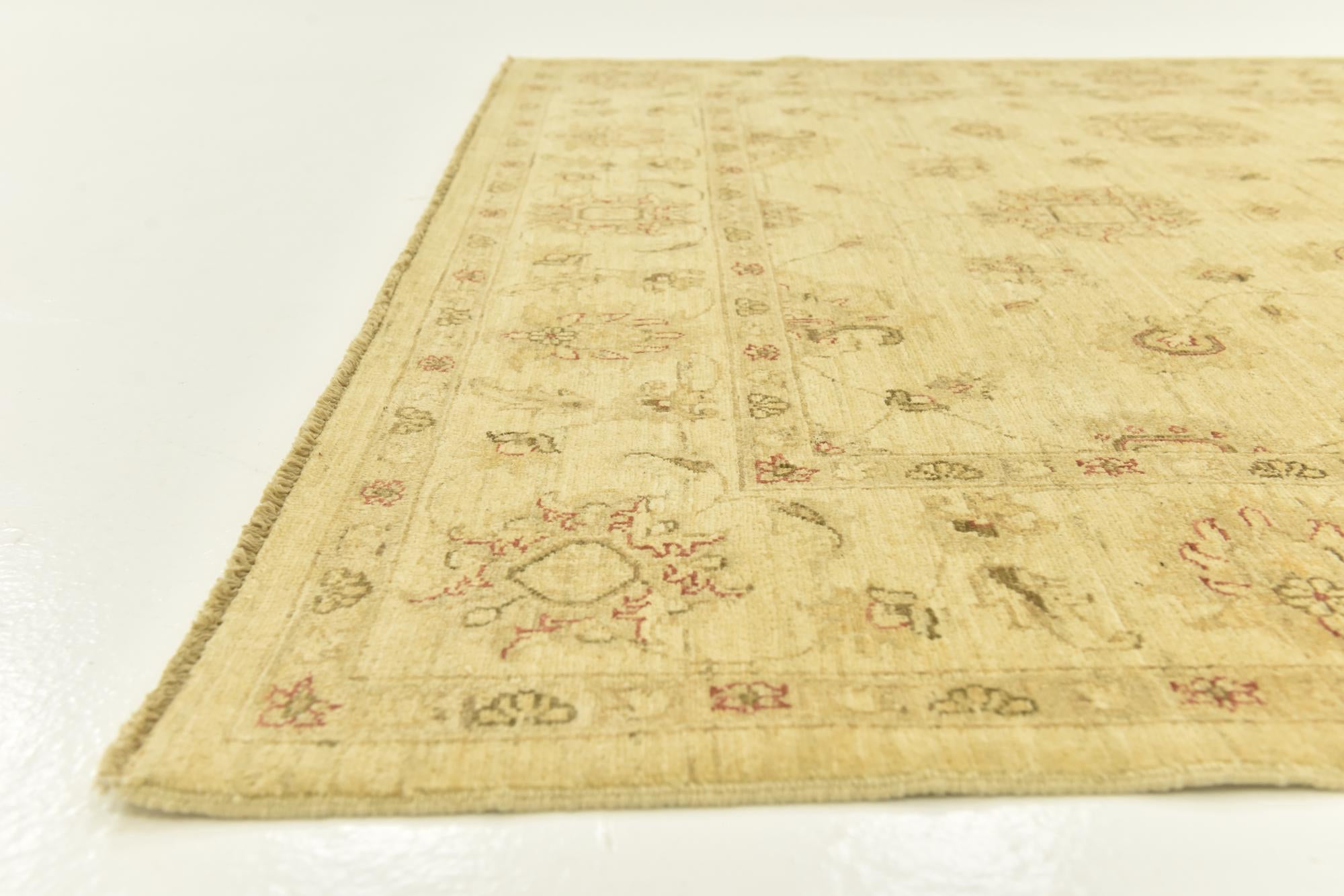 5' 6 x 8' Hand Knotted Peshawar Ziegler Rug
