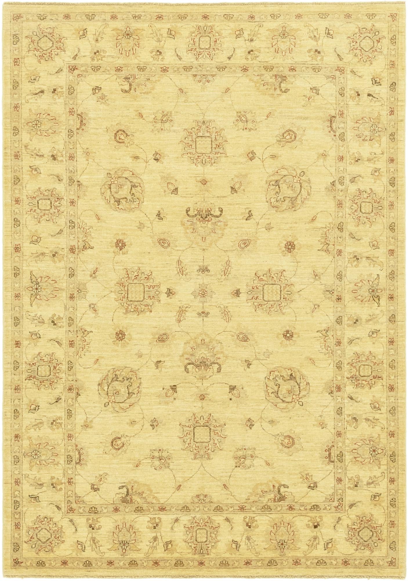 5' 6 x 8' Hand Knotted Peshawar Ziegler Rug
