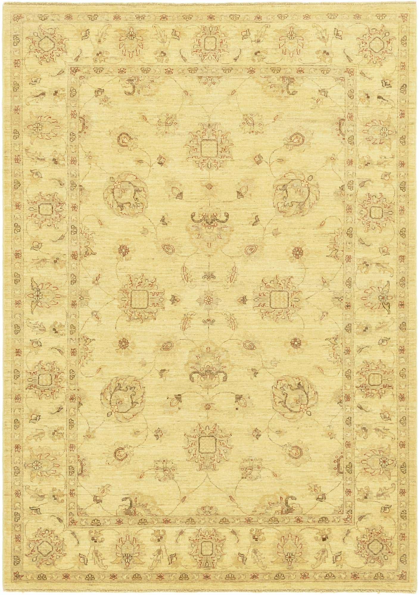 5' 6 x 8' Hand Knotted Peshawar Ziegler Rug