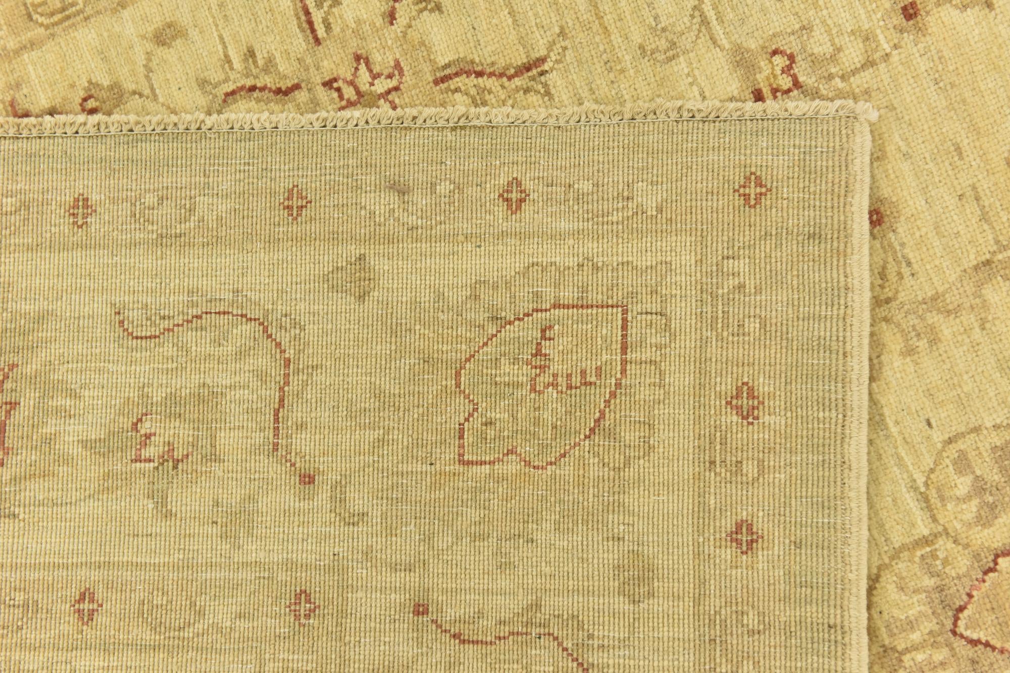 5' 9 x 8' Hand Knotted Peshawar Ziegler Rug