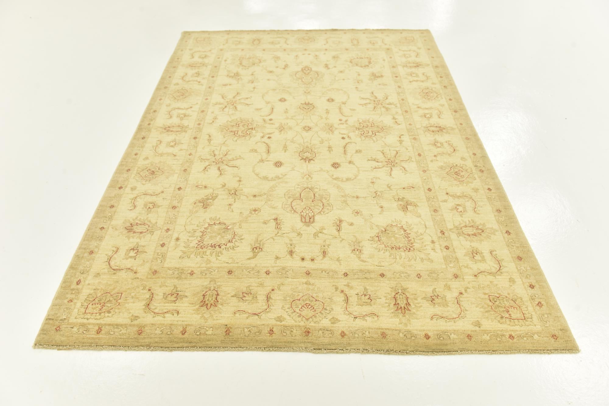 5' 9 x 8' Hand Knotted Peshawar Ziegler Rug