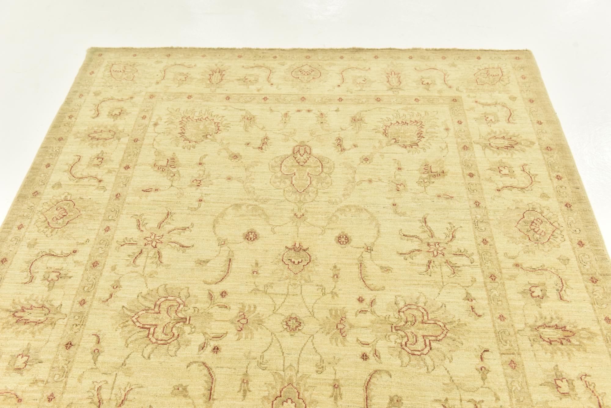 5' 9 x 8' Hand Knotted Peshawar Ziegler Rug