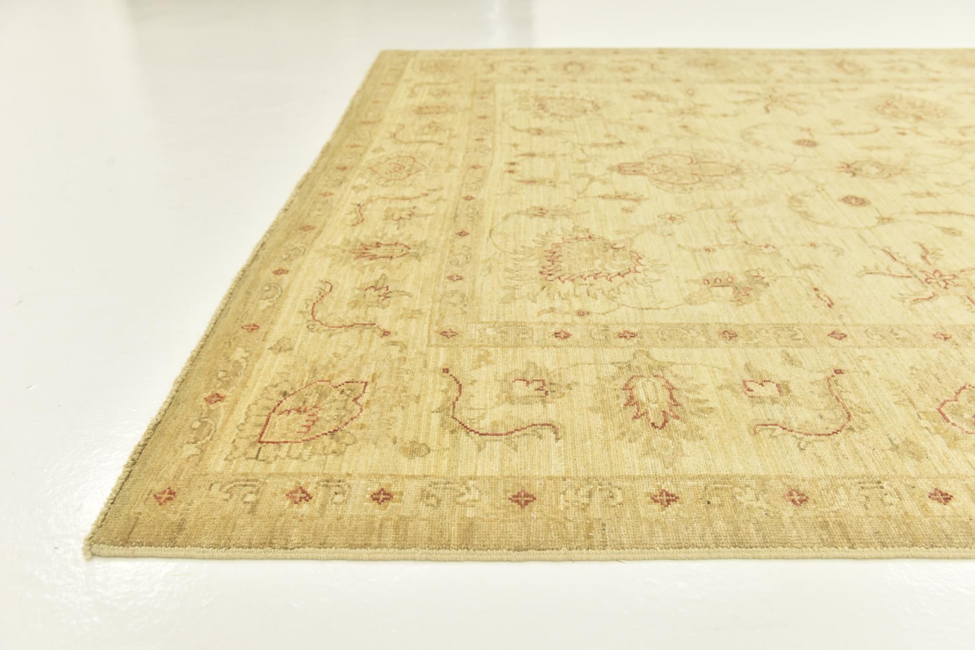 5' 9 x 8' Hand Knotted Peshawar Ziegler Rug