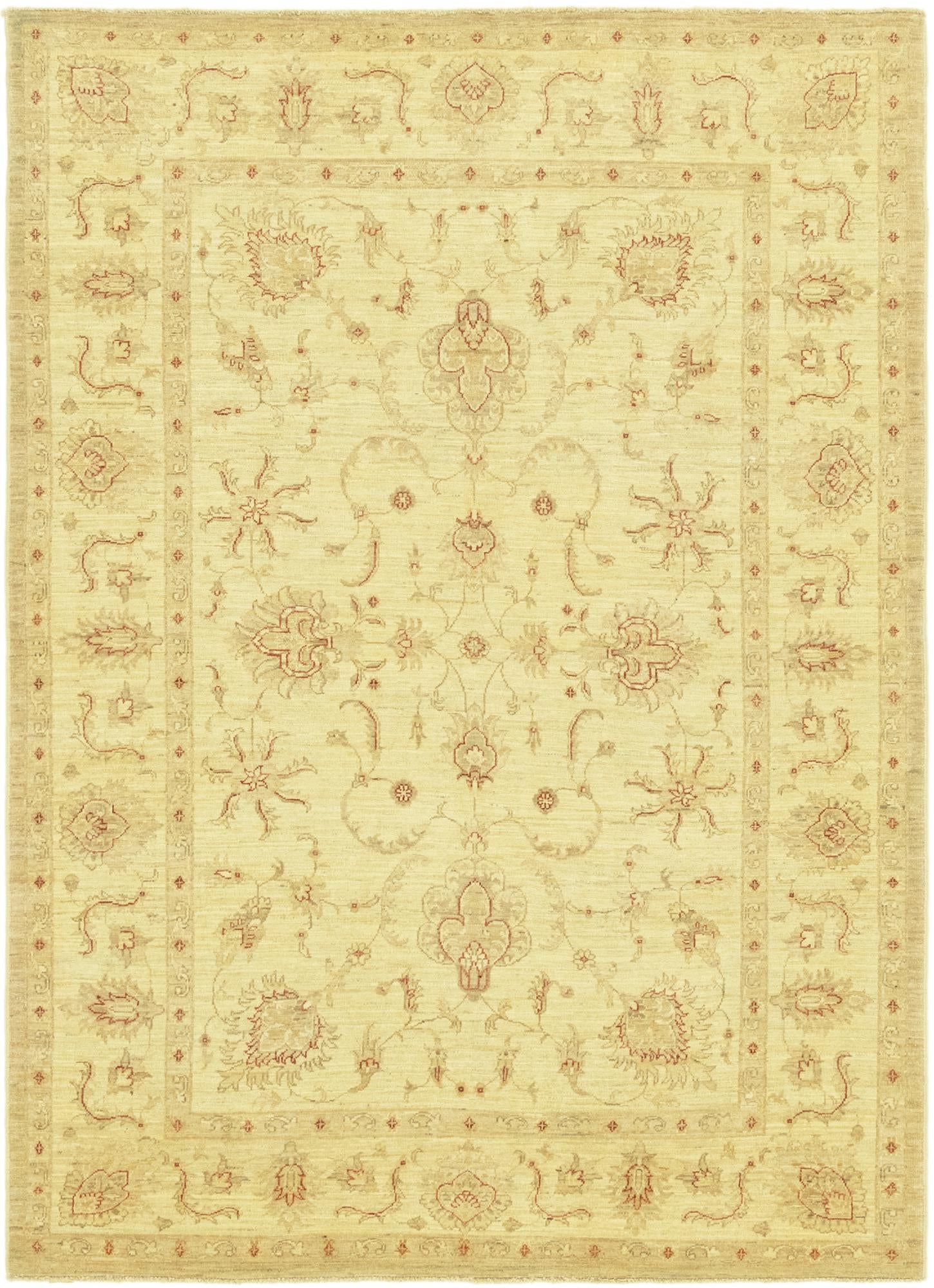 5' 9 x 8' Hand Knotted Peshawar Ziegler Rug