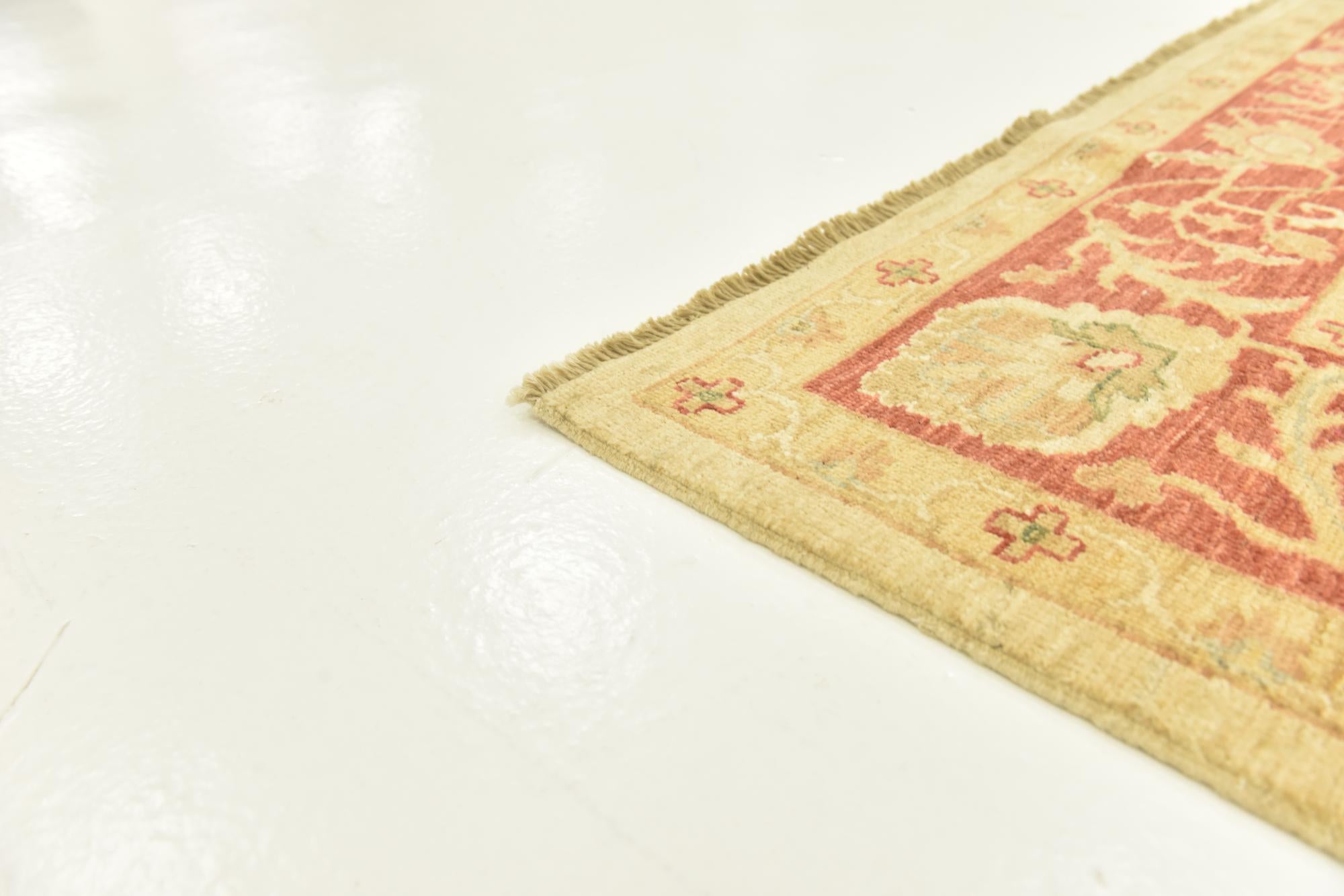 5' 9 x 6' 8 Hand Knotted Peshawar Ziegler Rug