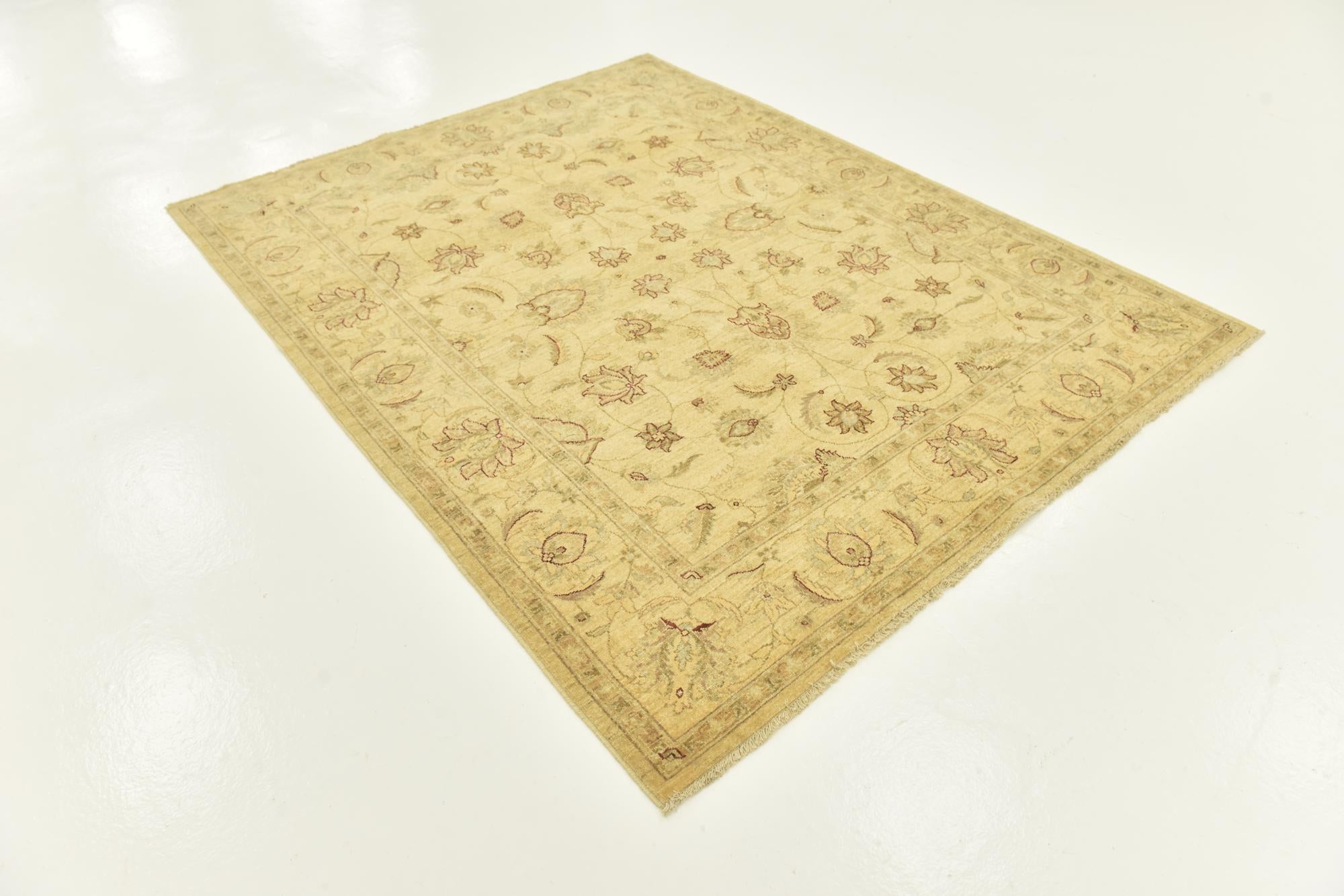 6' 1 x 7' 10 Hand Knotted Peshawar Ziegler Rug