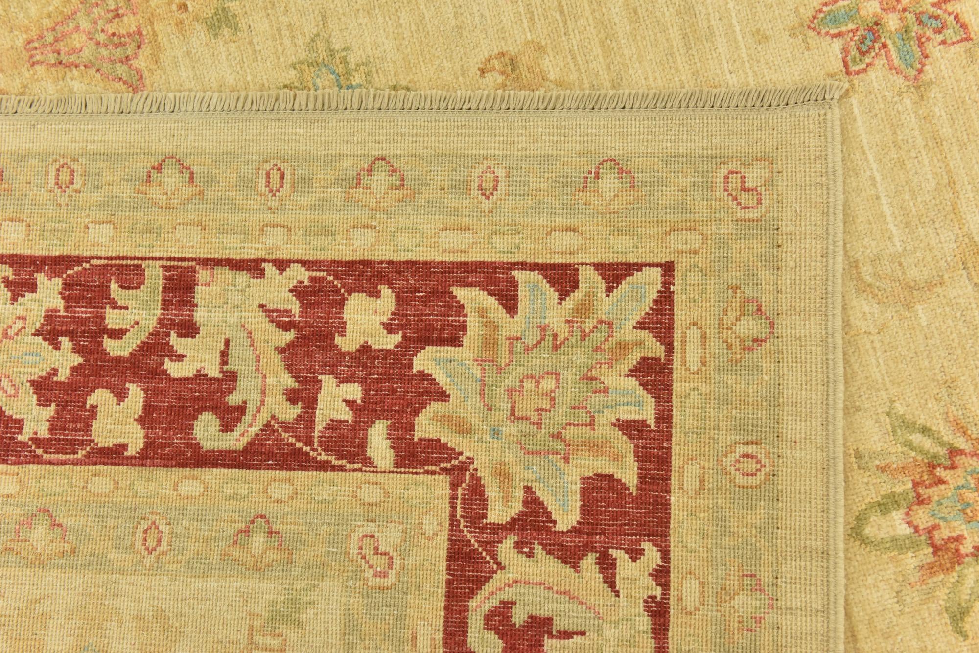 7' x 9' 5 Hand Knotted Peshawar Ziegler Rug