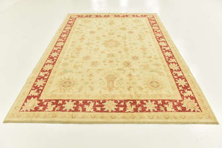 7' x 9' 5 Hand Knotted Peshawar Ziegler Rug