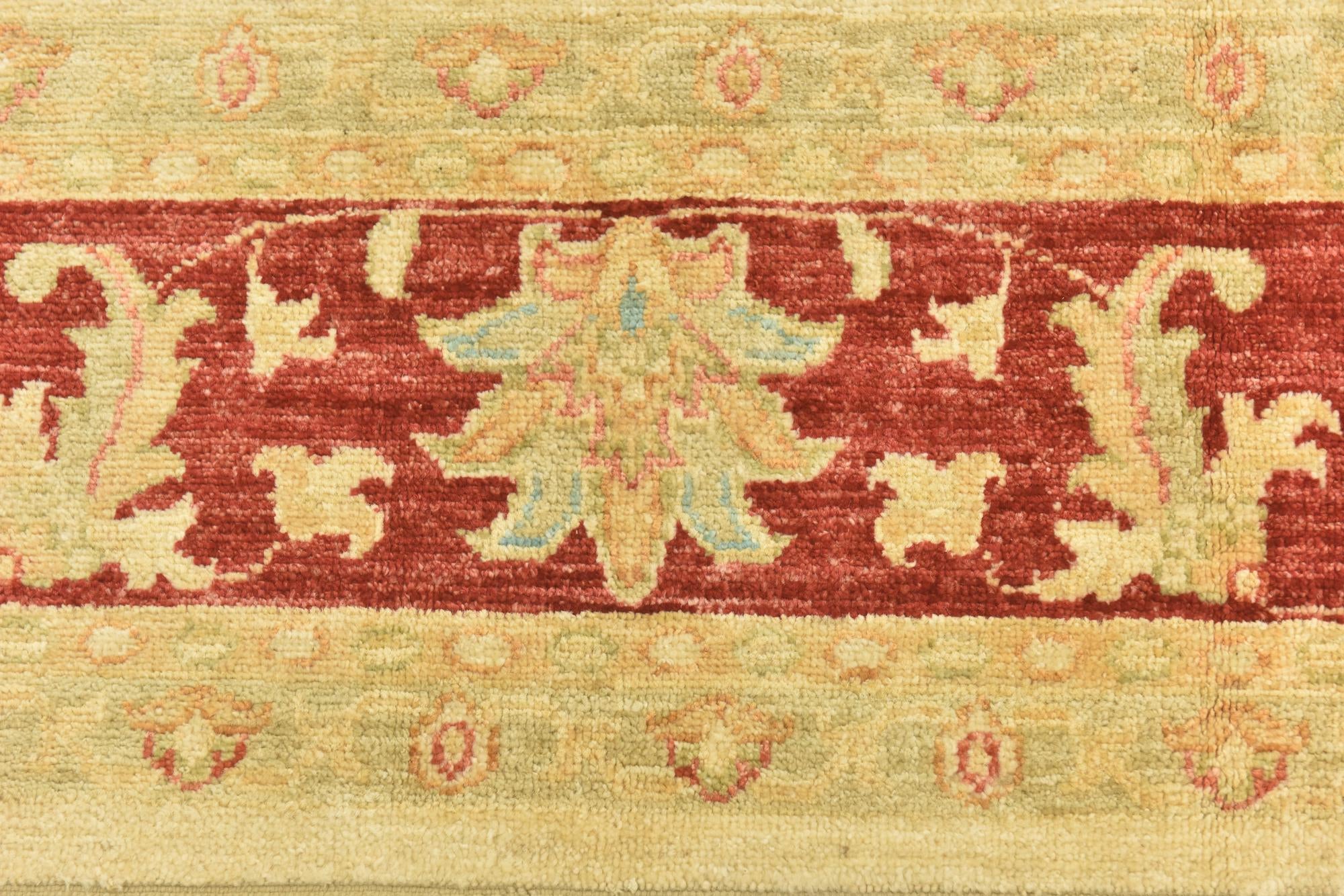 7' x 9' 5 Hand Knotted Peshawar Ziegler Rug