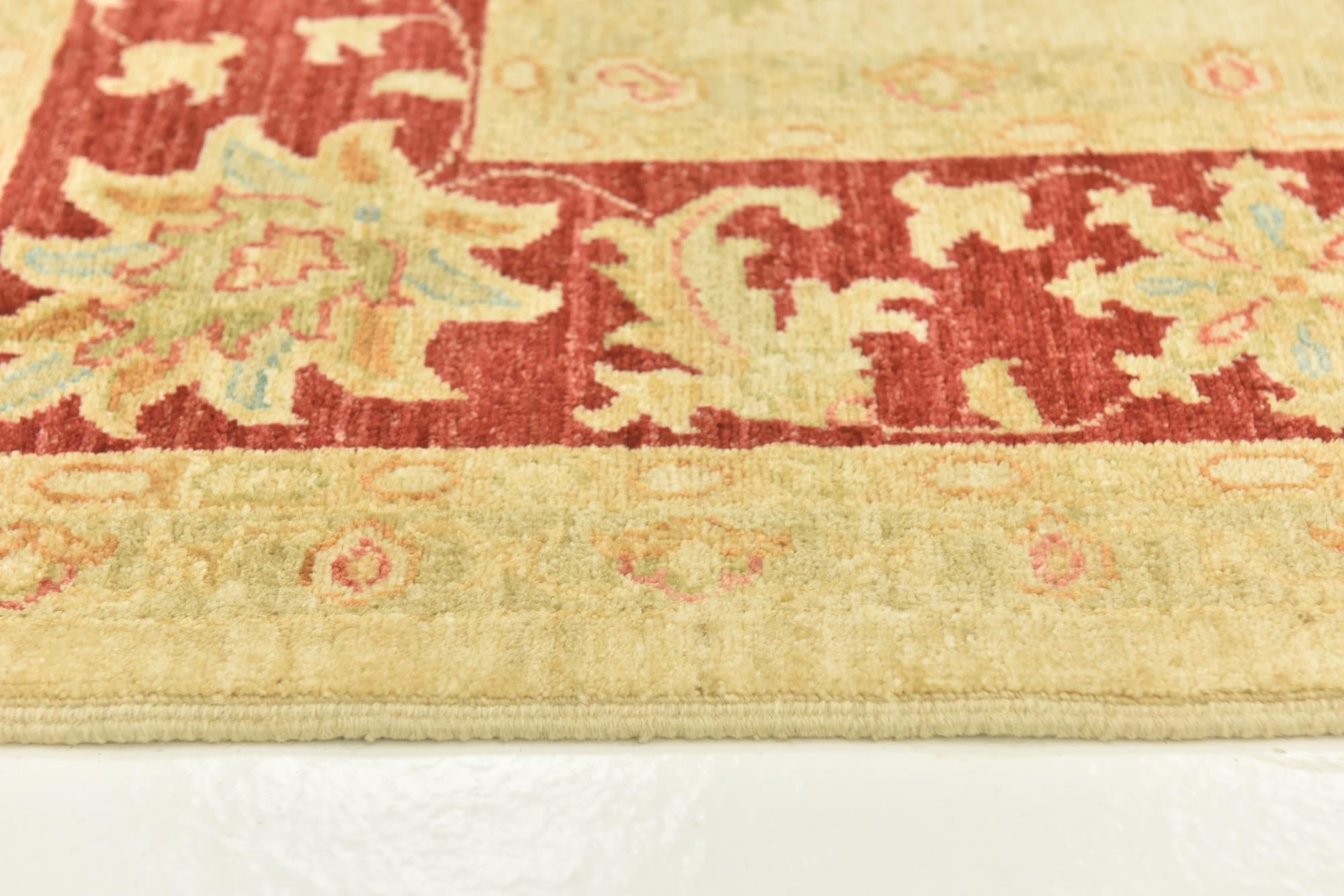 7' x 9' 5 Hand Knotted Peshawar Ziegler Rug