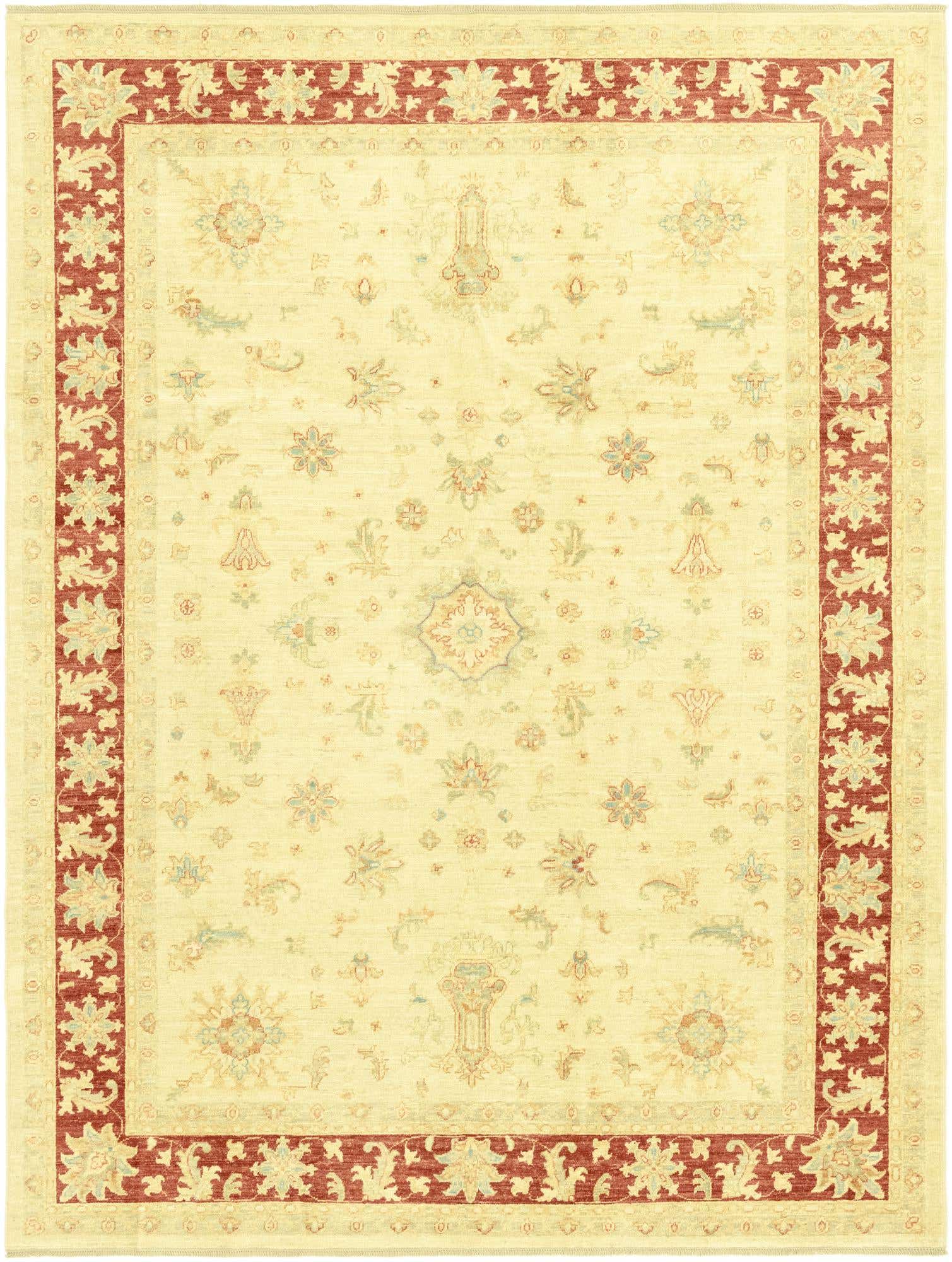 7' x 9' 5 Hand Knotted Peshawar Ziegler Rug