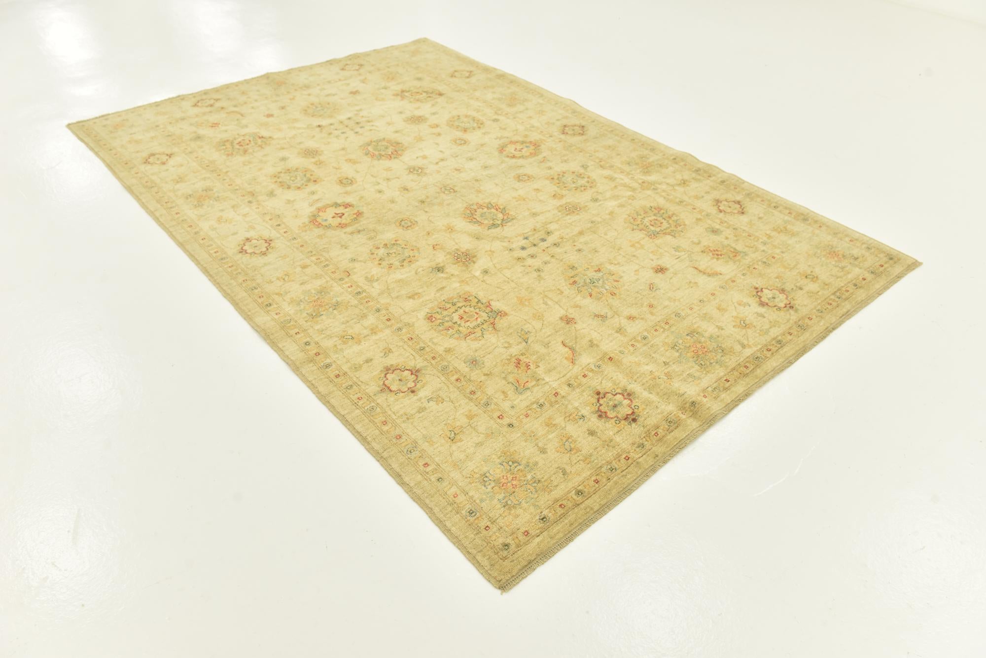6' 4 x 9' 7 Hand Knotted Peshawar Ziegler Rug