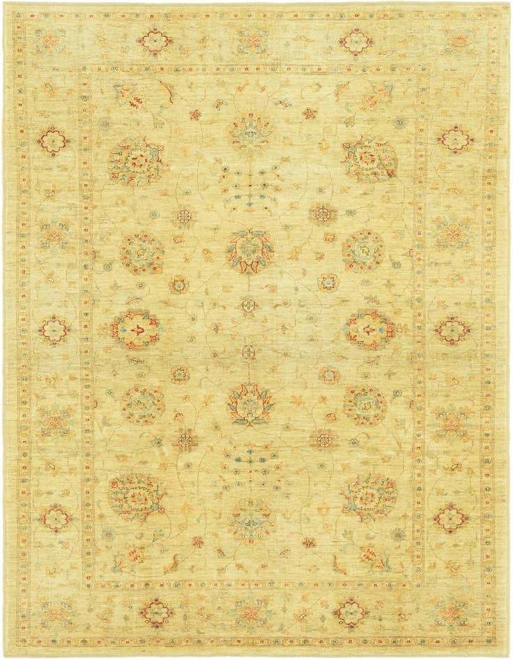 Detail image of 6' 4 x 9' 7 Hand Knotted Peshawar Ziegler Rug
