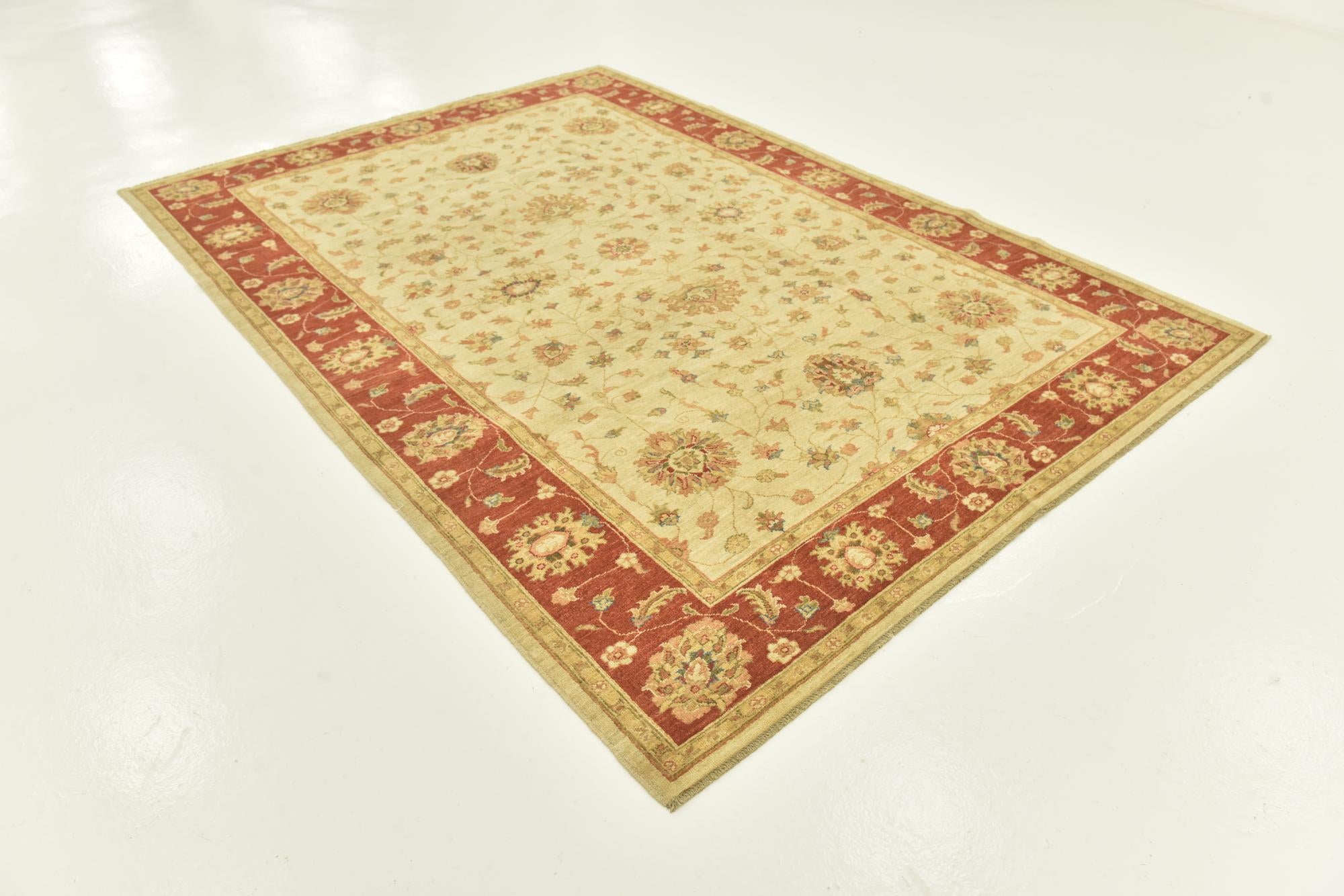 6' 9 x 9' 8 Hand Knotted Peshawar Ziegler Rug