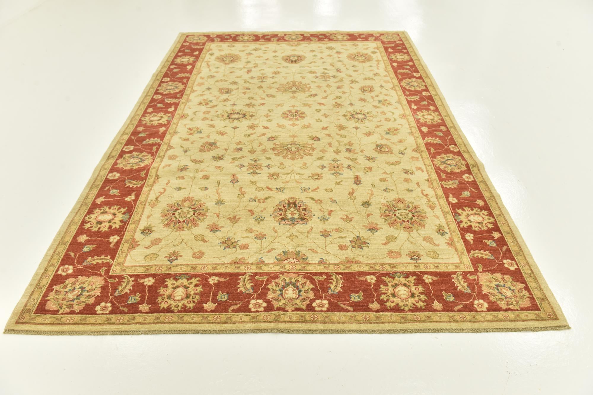 6' 9 x 9' 8 Hand Knotted Peshawar Ziegler Rug
