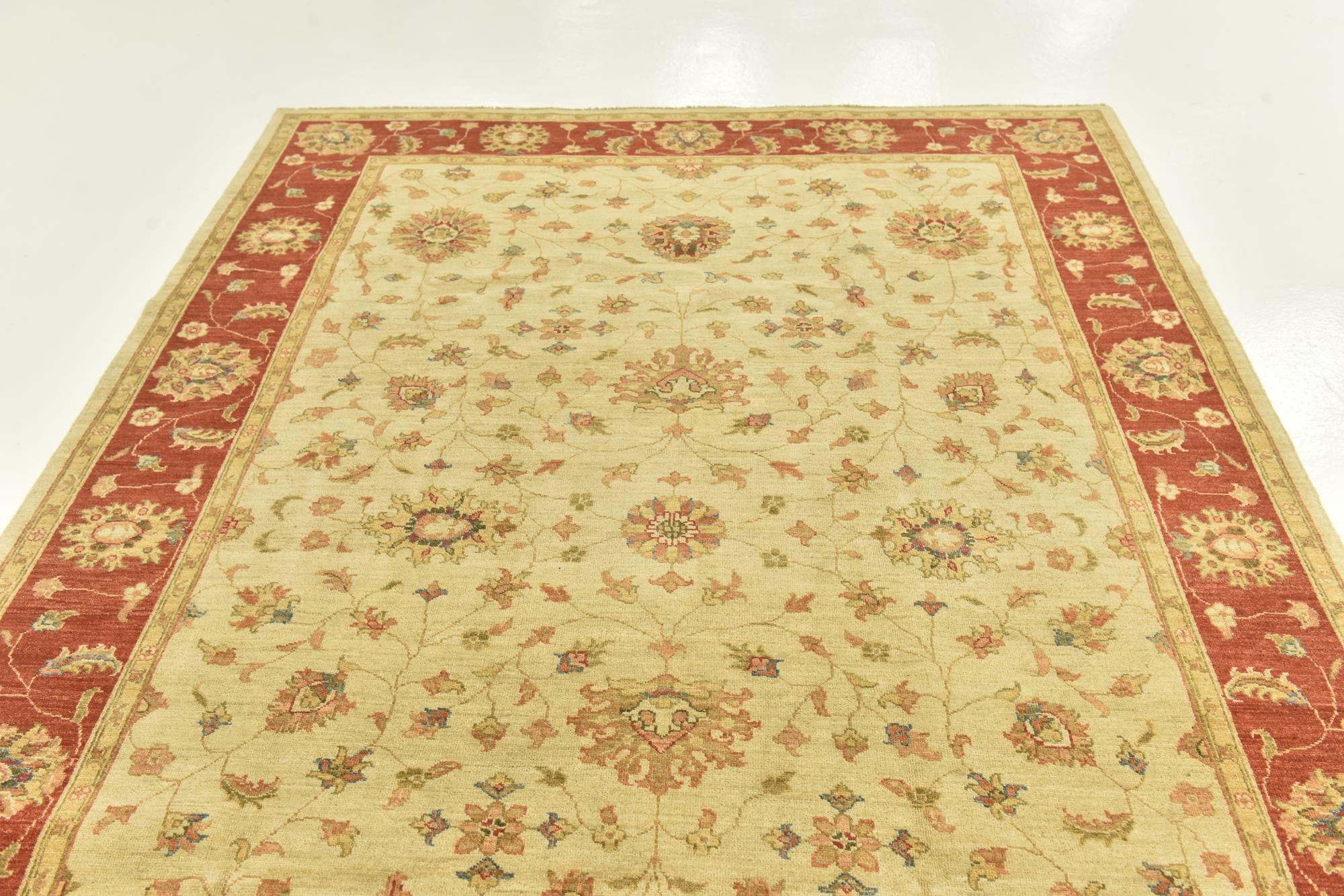 6' 9 x 9' 8 Hand Knotted Peshawar Ziegler Rug