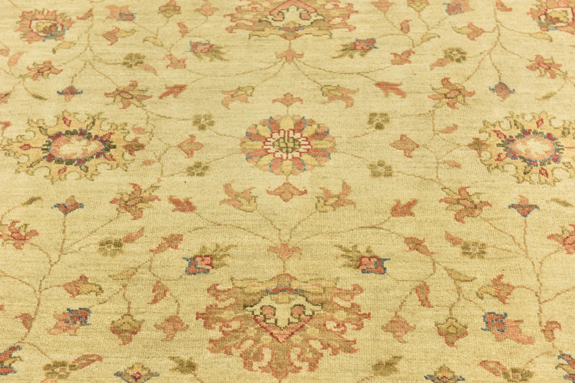 6' 9 x 9' 8 Hand Knotted Peshawar Ziegler Rug