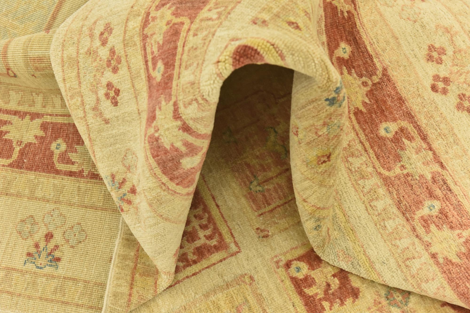6' 10 x 9' 4 Hand Knotted Peshawar Ziegler Rug