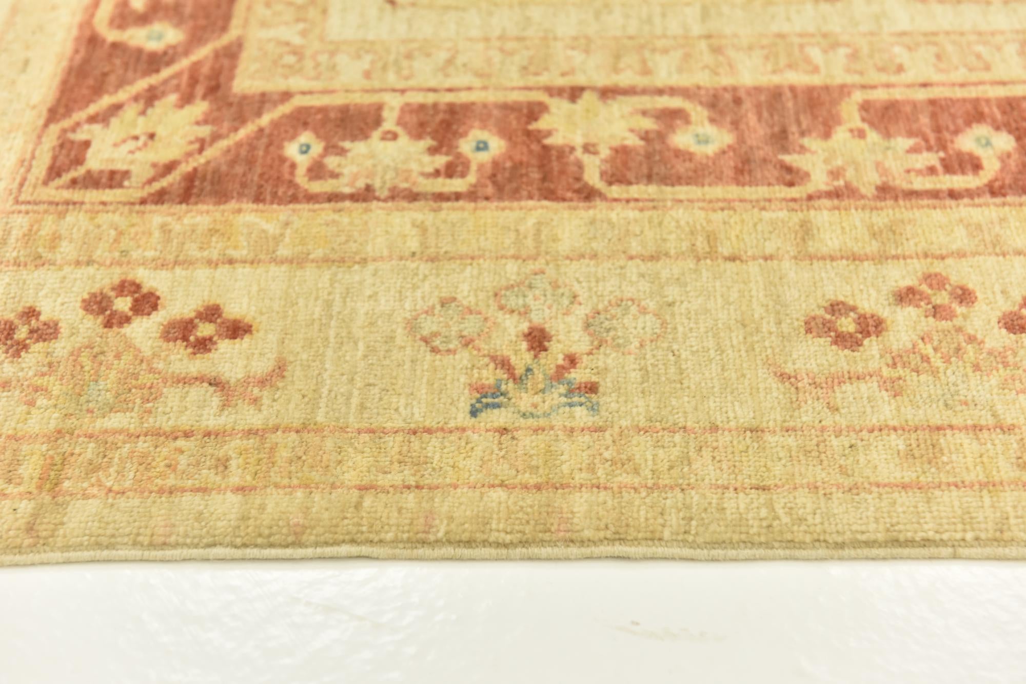 6' 10 x 9' 4 Hand Knotted Peshawar Ziegler Rug