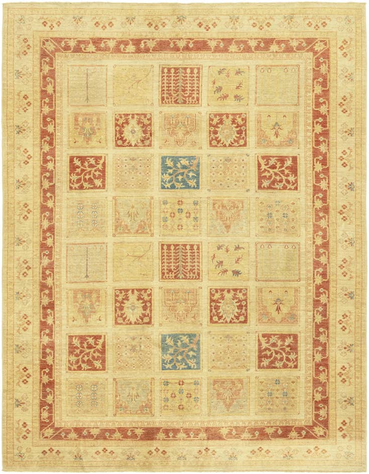 Detail image of 6' 10 x 9' 4 Hand Knotted Peshawar Ziegler Rug