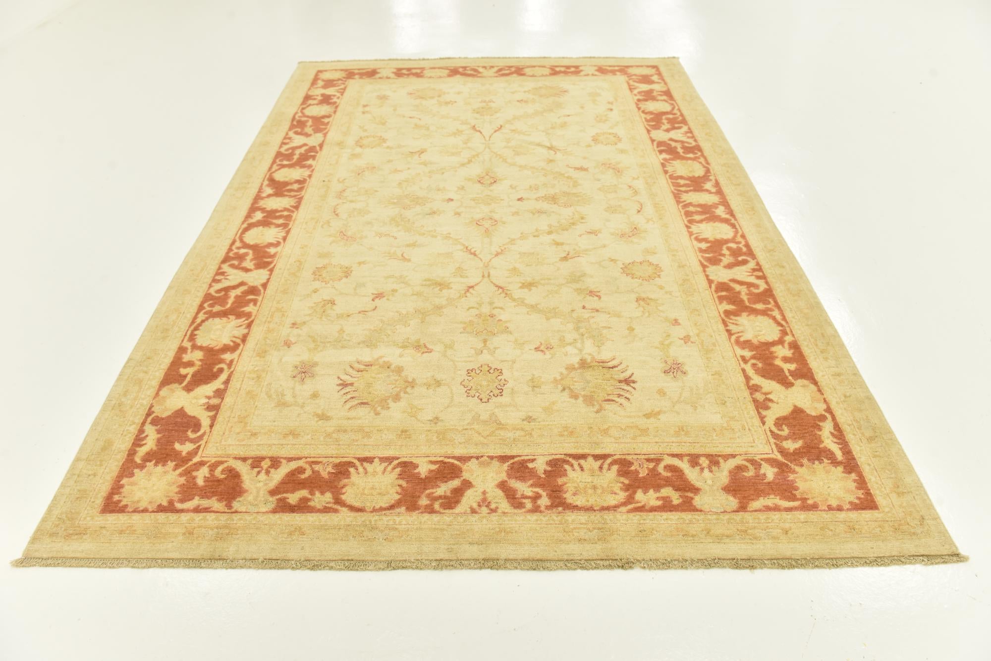 6' 8 x 9' 8 Hand Knotted Peshawar Ziegler Rug