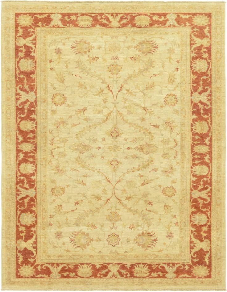 Detail image of 6' 8 x 9' 8 Hand Knotted Peshawar Ziegler Rug