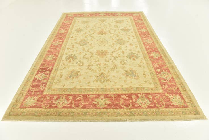 Detail image of 6' 10 x 9' 10 Hand Knotted Peshawar Ziegler Rug