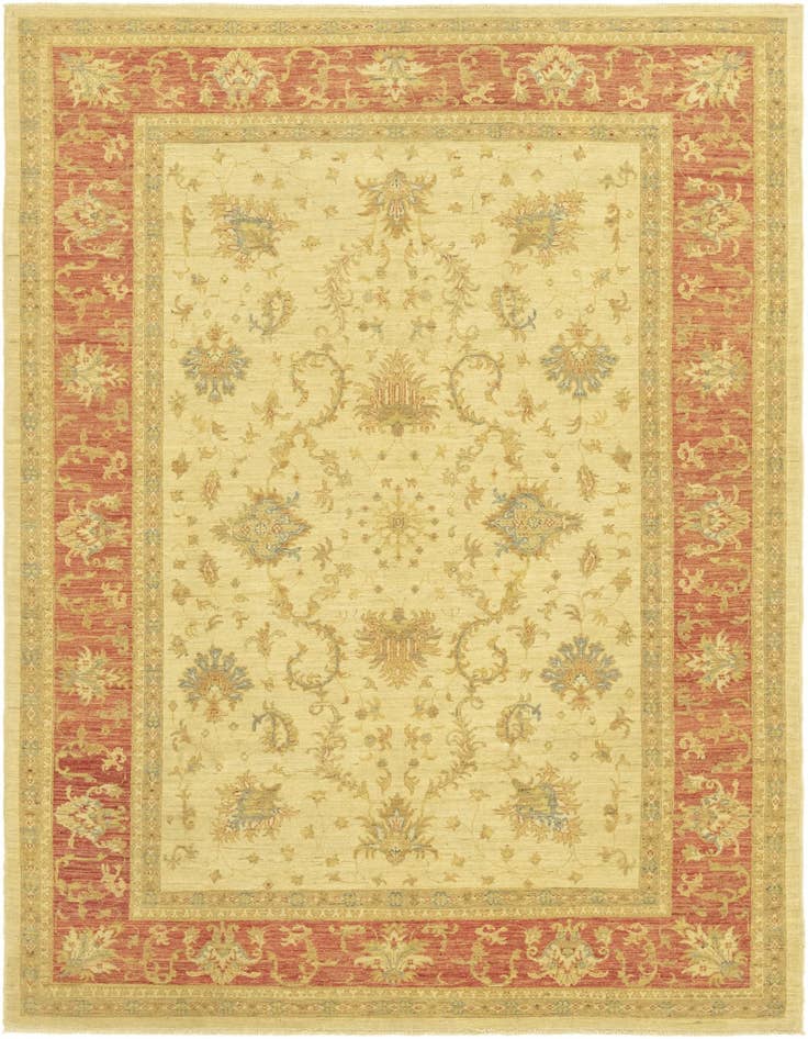 Detail image of 6' 10 x 9' 10 Hand Knotted Peshawar Ziegler Rug
