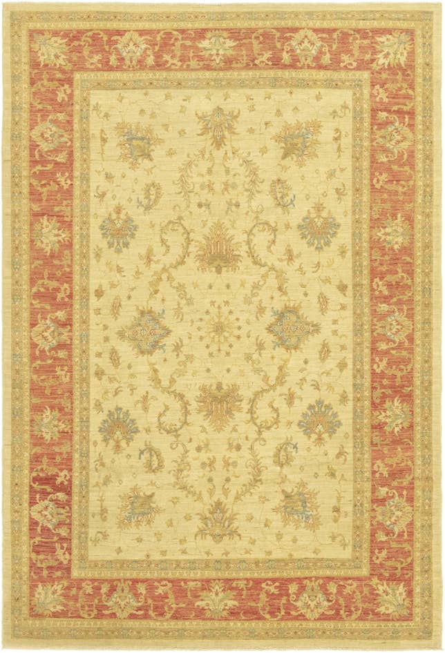 Detail image of 6' 10 x 9' 10 Hand Knotted Peshawar Ziegler Rug