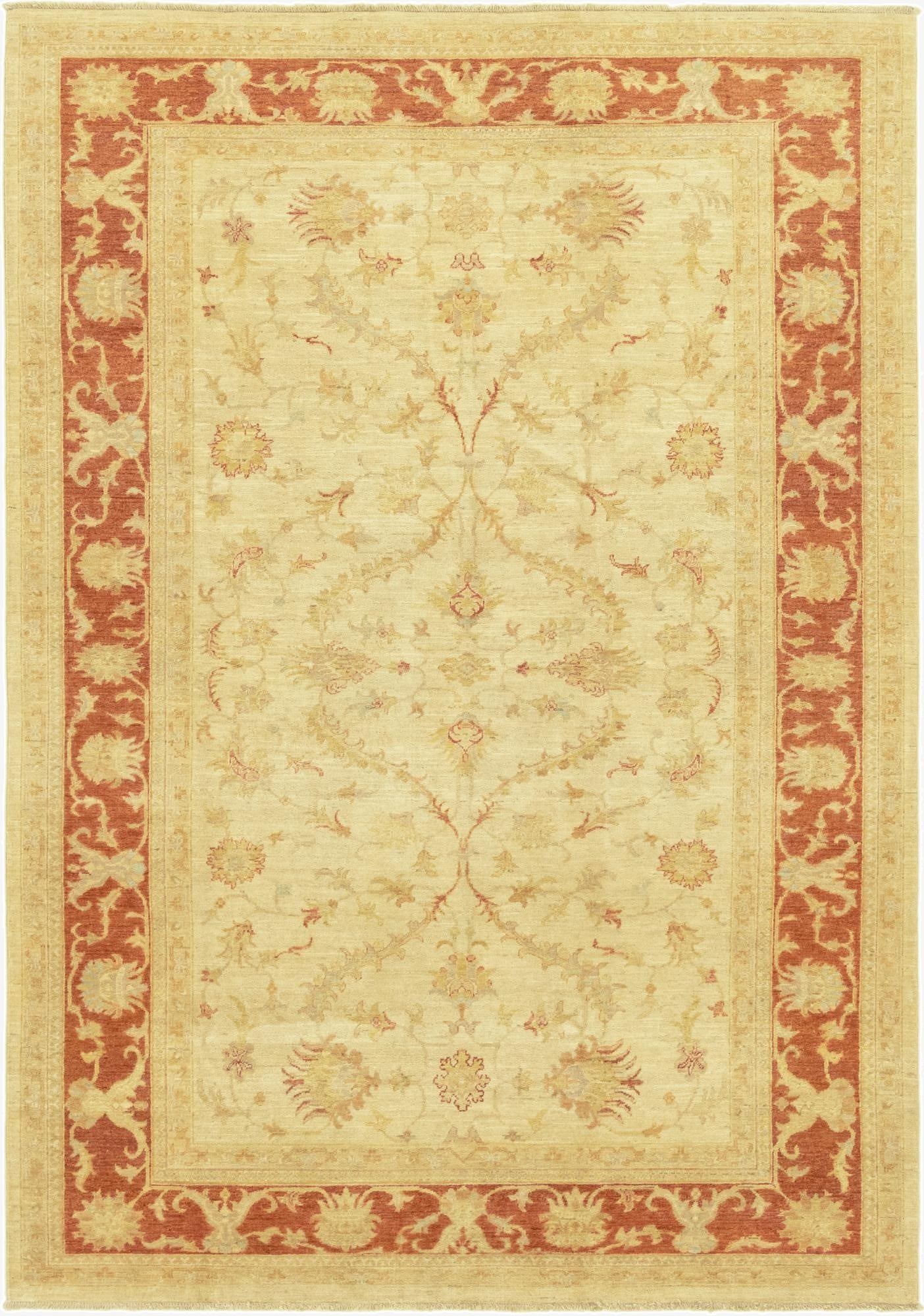 6' 8 x 9' 8  Hand Knotted Peshawar Ziegler Rug