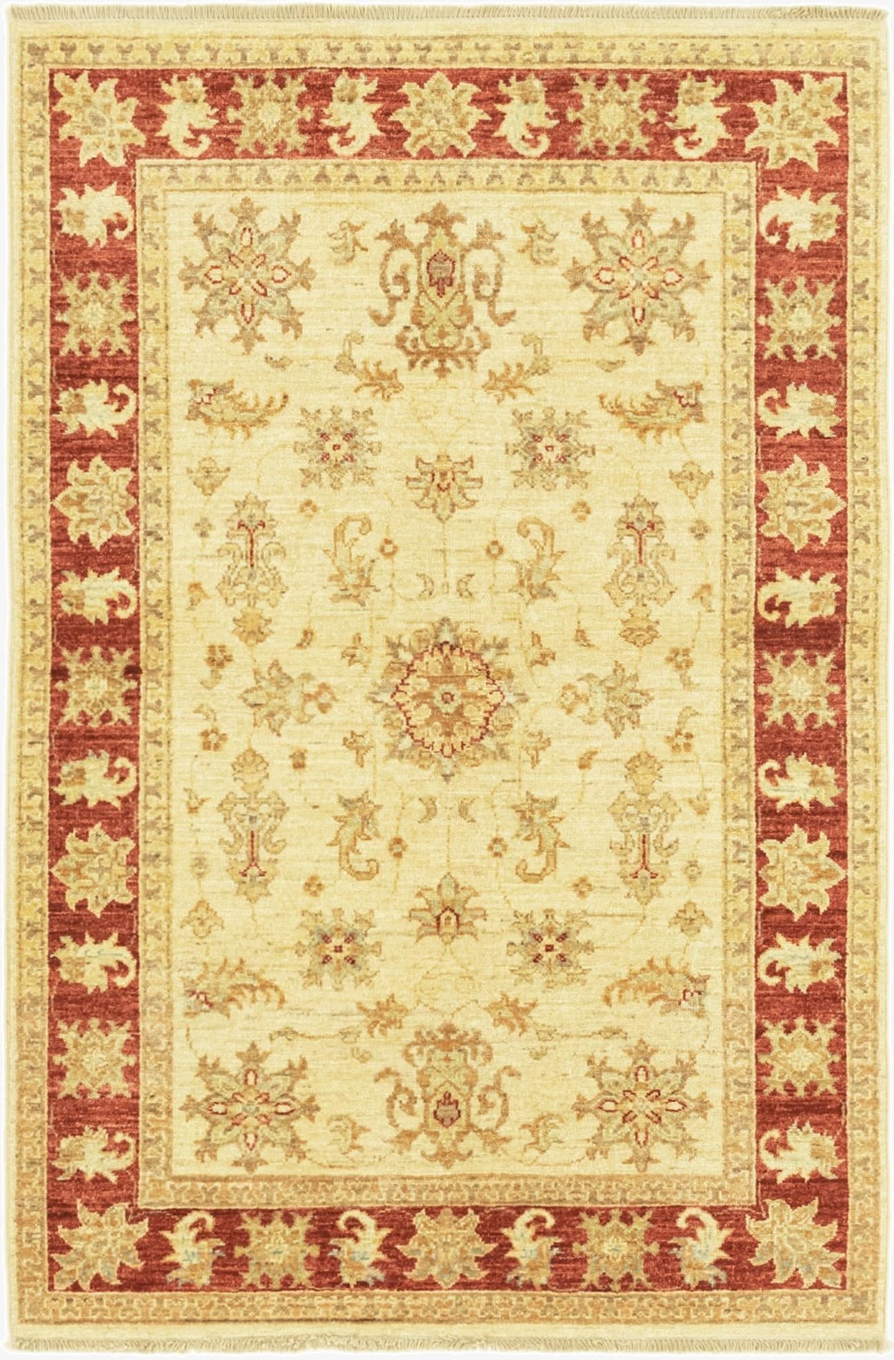 3' 3 x 4' 11  Hand Knotted Peshawar Ziegler Rug