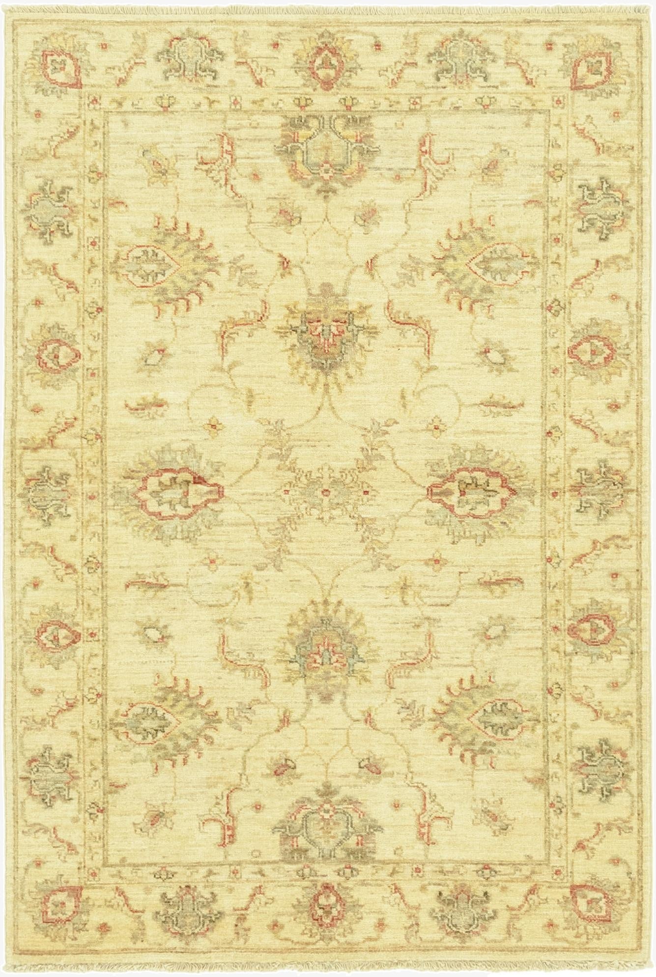 3' 4 x 5'  Hand Knotted Peshawar Ziegler Rug