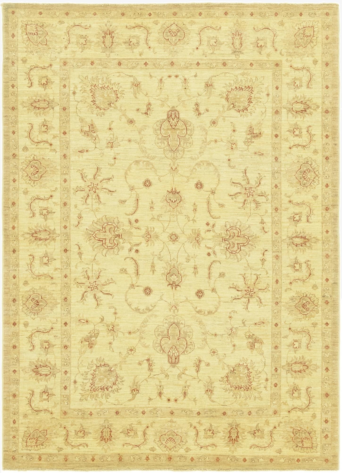 5' 9 x 8'  Hand Knotted Peshawar Ziegler Rug